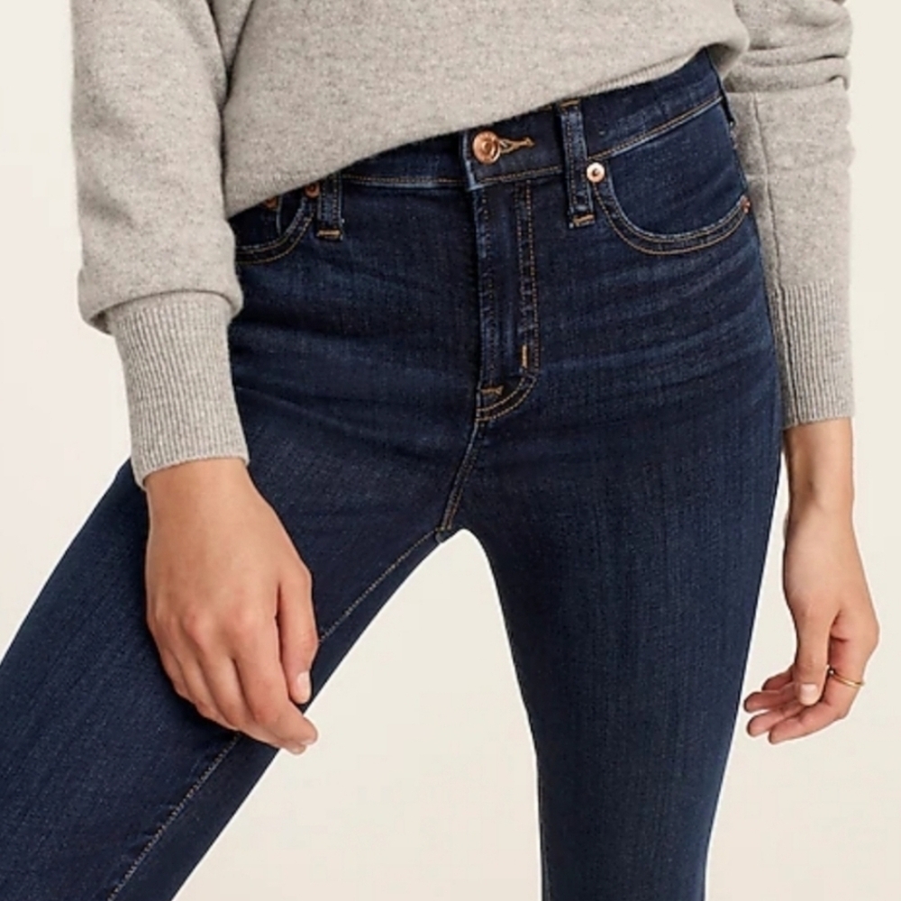 J. Crew Dark Blue Toothpick Ankle Jeans - Size 31 - Picture 2 of 12